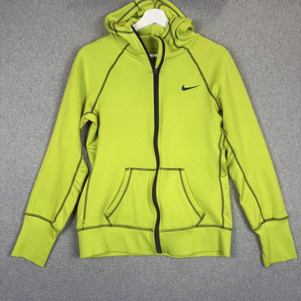 Nike women's Medium volt Black Therma Fit Full Zip Track Jacket Coat